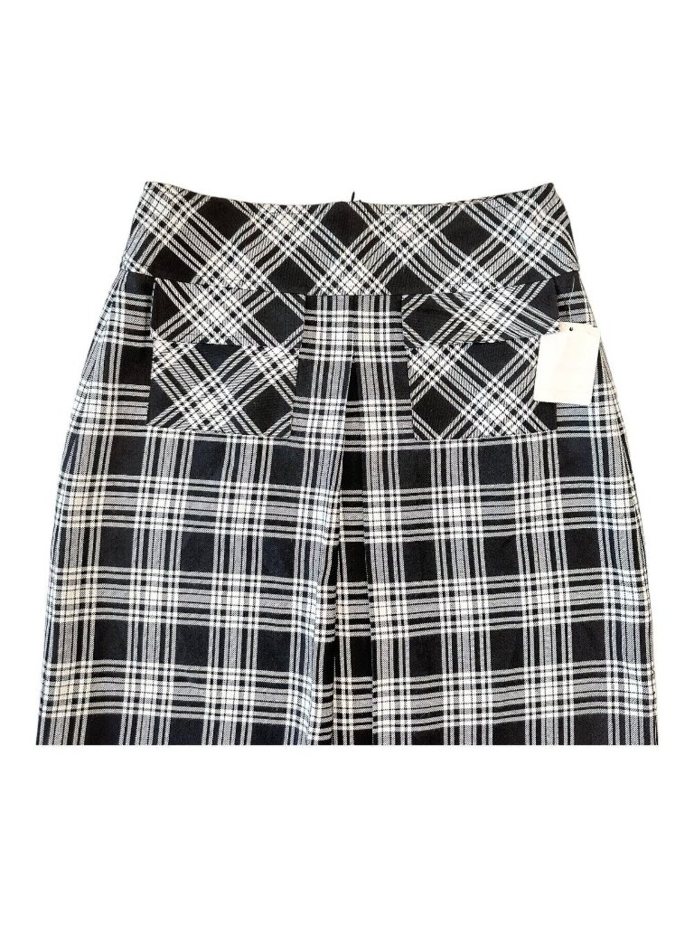 Lennie Women Black & White Plaid Skirt Size 10 Knee-Length Polyester Blend